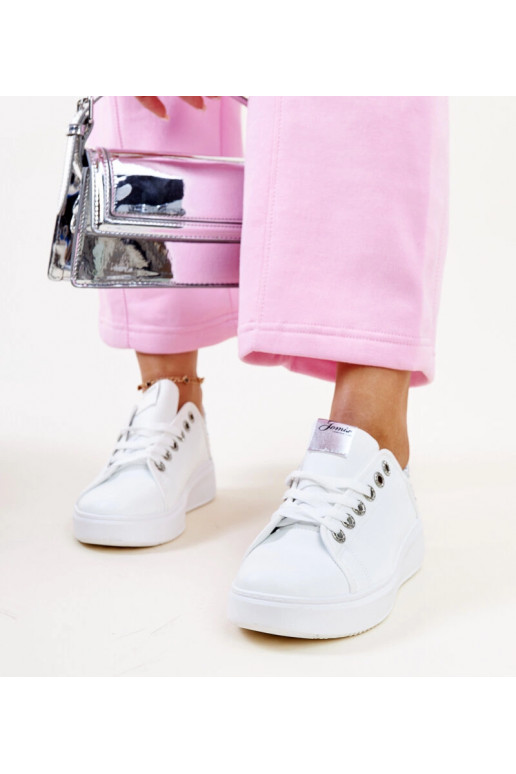 Bielo-strieborné sneakersy s...