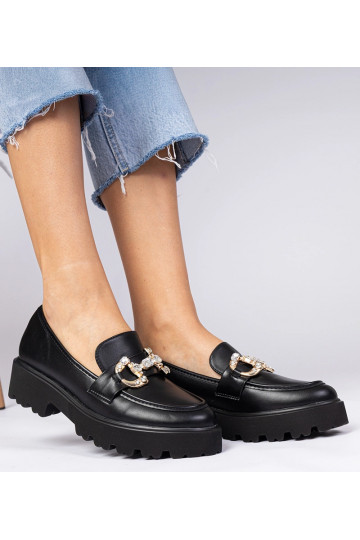 Čierne elegantné mokasíny s...