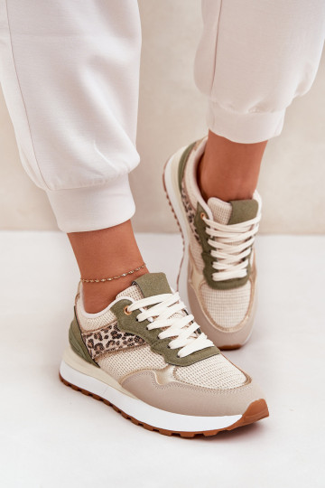 tenisky Dámske a písomne s platformou zelená farba Davinara