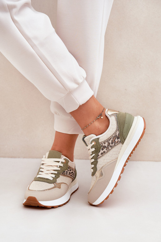 tenisky Dámske a písomne s platformou zelená farba Davinara