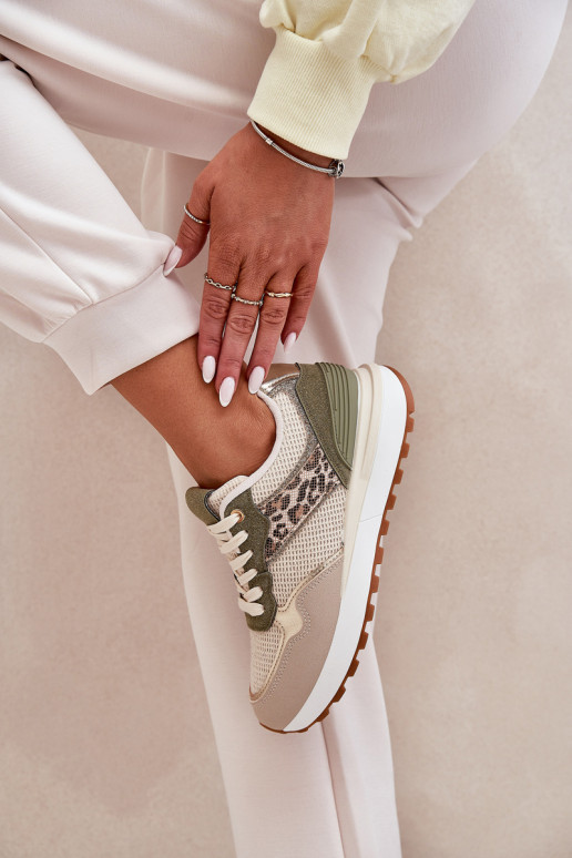 tenisky Dámske a písomne s platformou zelená farba Davinara