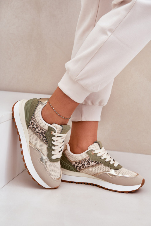 tenisky Dámske a písomne s platformou zelená farba Davinara