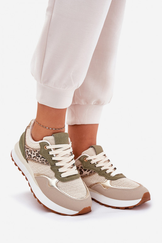 tenisky Dámske a písomne s platformou zelená farba Davinara