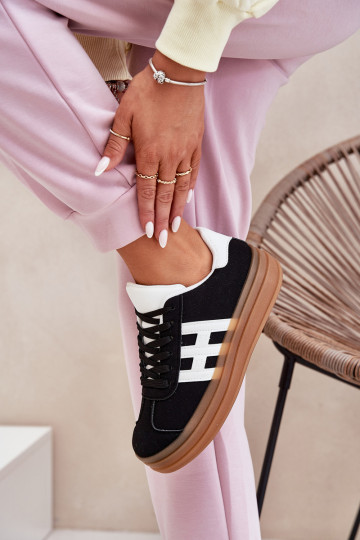 Tenisky model obuvi Dámske s platformou čierna Syliyana 2