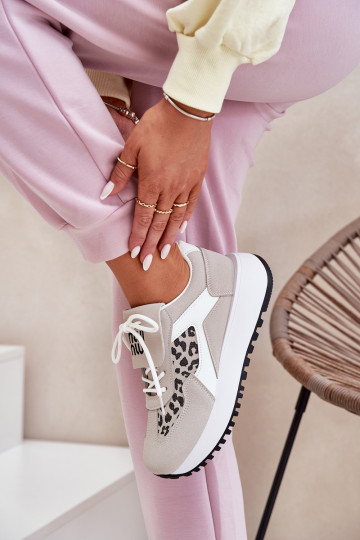 tenisky Tenisky model obuvi Dámske s platformou so vzormi leopardej kožušiny biely-béžová Pumbes 2