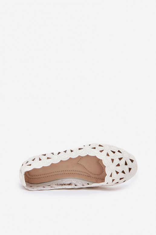 s prvkami prelamovania balerínky deti s leskom biela farba Zindira