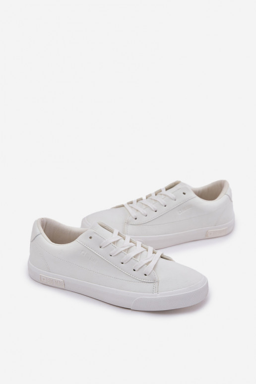 pánske Klasický model ploché tenisky z eko kože Big Star NN174250 biela farba