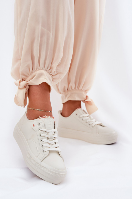 Bežná obuv s platformou z eko kože Big Star RR274A297 slonovina Bežná obuv s platformou z eko kože Big Star RR274A297 slonovina