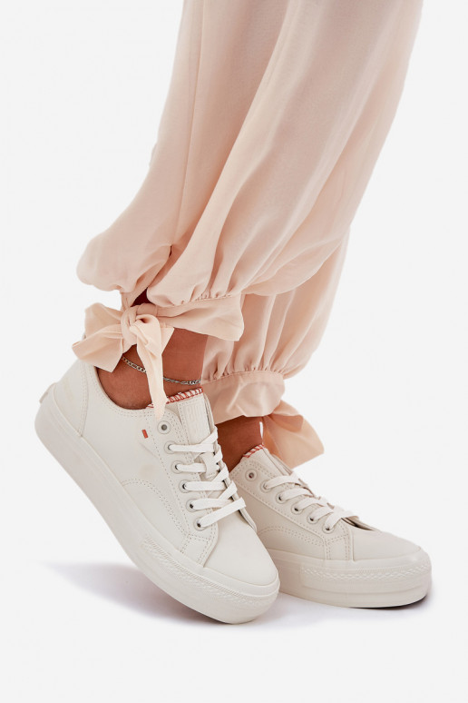 Bežná obuv s platformou z eko kože Big Star RR274A297 slonovina Bežná obuv s platformou z eko kože Big Star RR274A297 slonovina