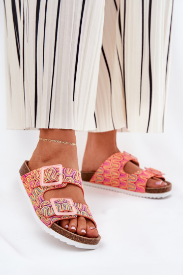 Dámske papuče s prackami A trblietky S.Barski RB51-006 oranžová