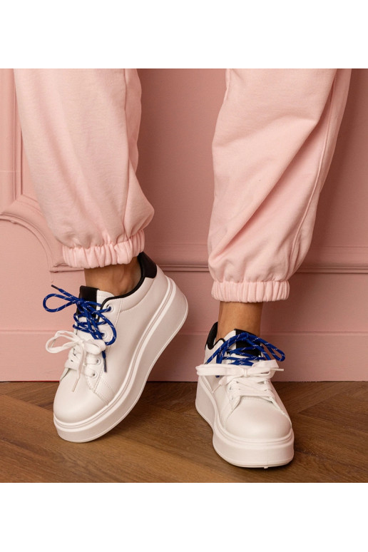 Biele športové sneakersy na platforme...