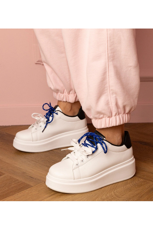 Biele športové sneakersy na platforme...