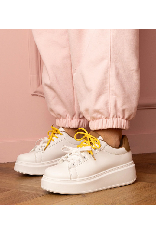Bielo-hnedé športové sneakersy na...