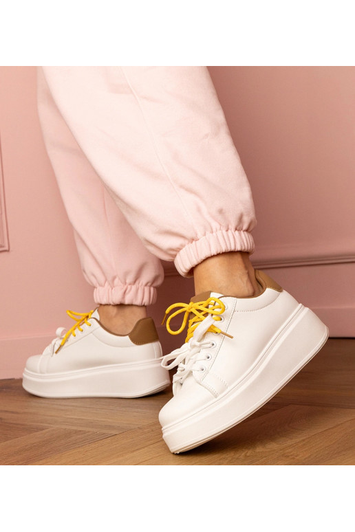 Bielo-hnedé športové sneakersy na...
