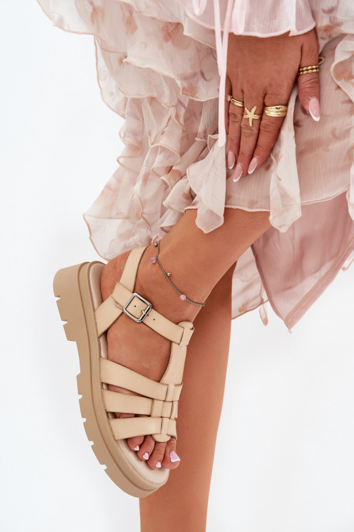 Eko Dámske sandále Dámske s platformou béžová Nendales