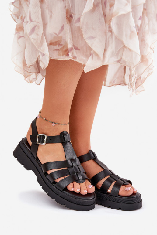 Eko Dámske sandále Dámske s platformou čierna Nendales
