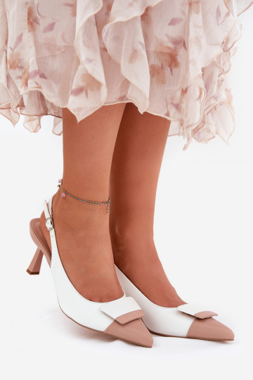 Elegantný štýl štekle s ozdobami Eko Kožené biela farba Ottoles 2