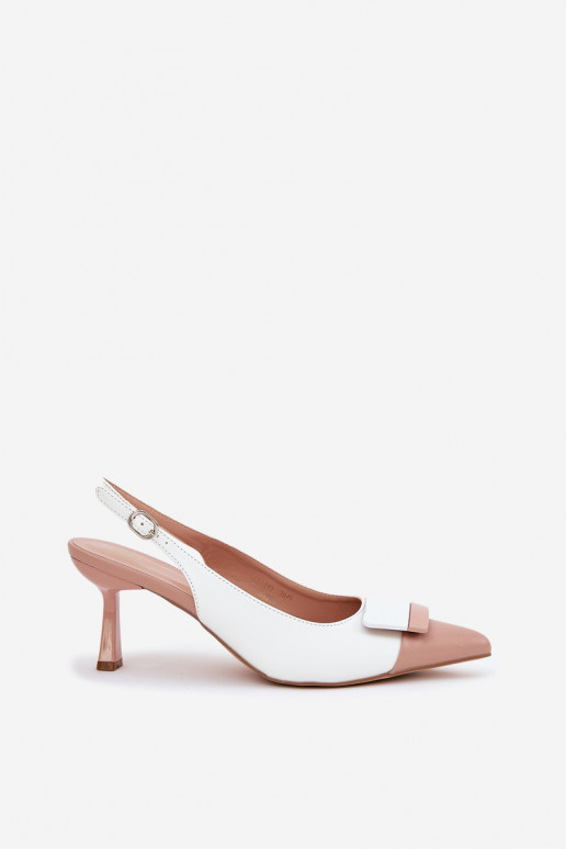 Elegantný štýl štekle s ozdobami Eko Kožené biela farba Ottoles