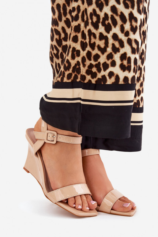 Lakované sandále pre ženy Zapnuté INedge Nude Vliraya