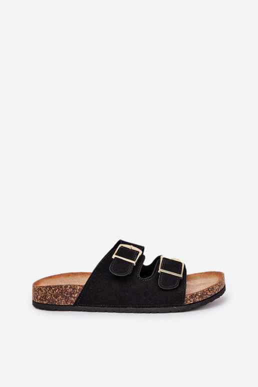 Dámske papuče s platformou Ze zlatej farbymi s prackamimi čierna Lisavionea Dámske papuče s platformou Ze zlatej farbymi s prackamimi čierna Lisavionea