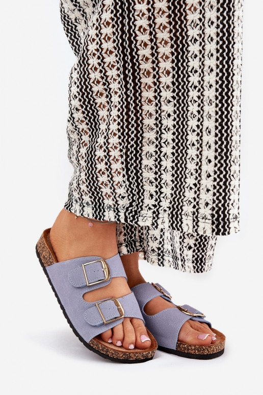 Dámske papuče s platformou Ze zlatej farbymi s prackamimi Modrá Lisavionea Dámske papuče s platformou Ze zlatej farbymi s prackamimi Modrá Lisavionea