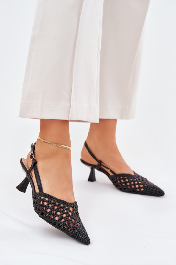 štekle Ze Szpiczastym Noskiem I Odkrytą Piętą čierna Umirana