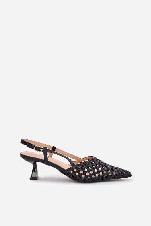 štekle Ze Szpiczastym Noskiem I Odkrytą Piętą čierna Umirana štekle Ze Szpiczastym Noskiem I Odkrytą Piętą čierna Umirana