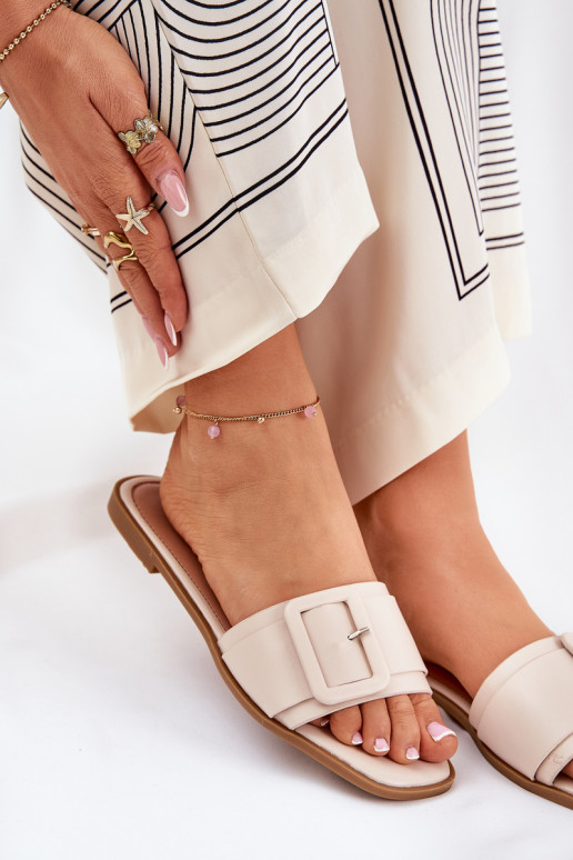 rovná sa Dámske papuče Eko Kožené s prackami béžová Bamma rovná sa Dámske papuče Eko Kožené s prackami béžová Bamma