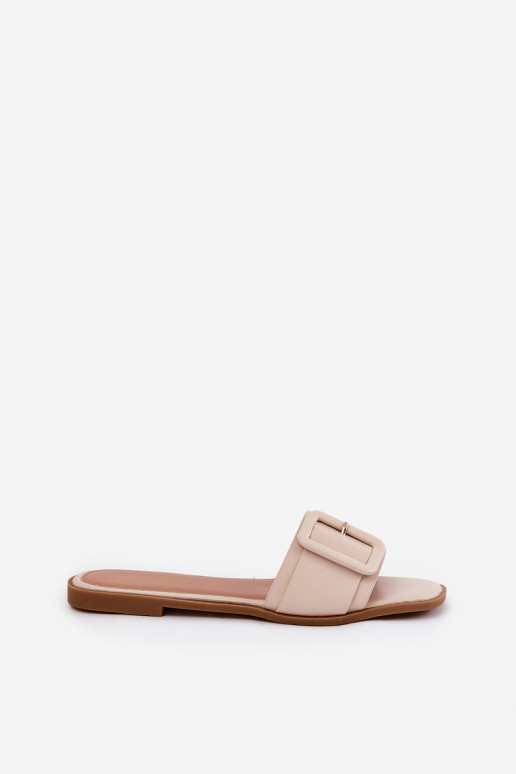 rovná sa Dámske papuče Eko Kožené s prackami béžová Bamma rovná sa Dámske papuče Eko Kožené s prackami béžová Bamma