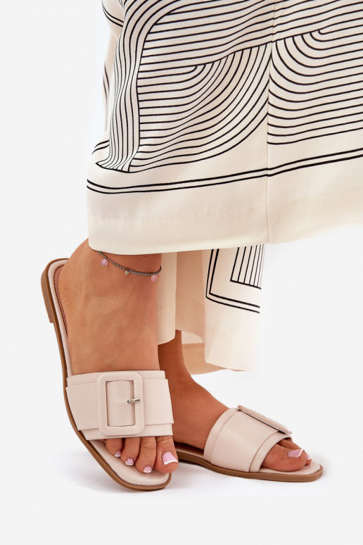 rovná sa Dámske papuče Eko Kožené s prackami béžová Bamma rovná sa Dámske papuče Eko Kožené s prackami béžová Bamma