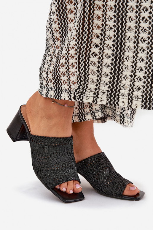 Dámske papuče S vrkočom s podpätkami čierna Ciariloria Dámske papuče S vrkočom s podpätkami čierna Ciariloria