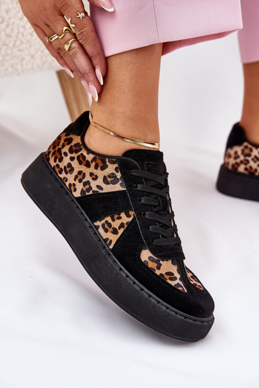 Tenisky model obuvi Dámske a písomne s platformou čierna Zapnutétivira