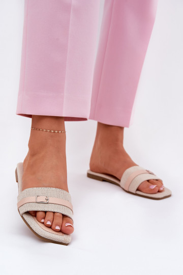 rovná sa Dámske papuče s popruhmi I s prackami béžová Zilina