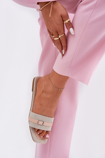 rovná sa Dámske papuče s popruhmi I s prackami béžová Zilina 2