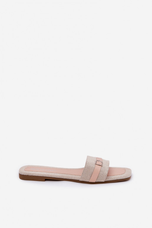 rovná sa Dámske papuče s popruhmi I s prackami béžová Zilina