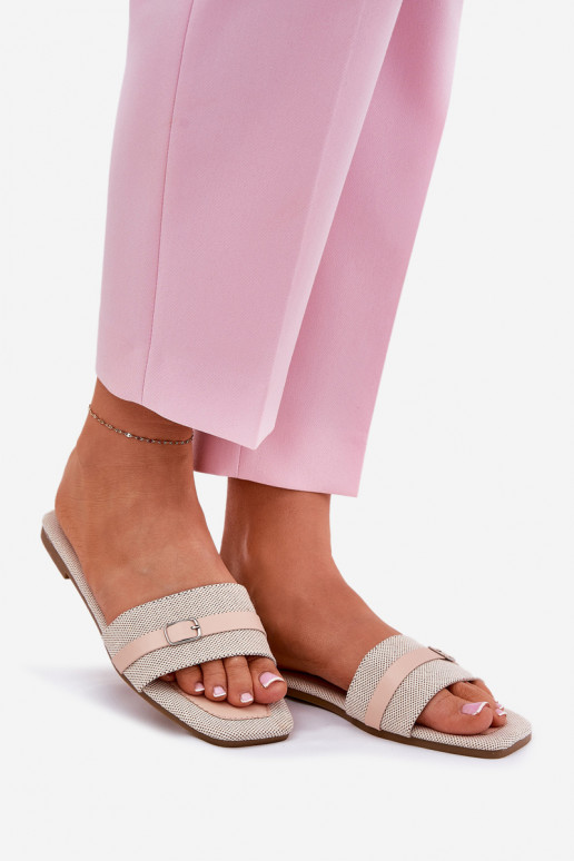 rovná sa Dámske papuče s popruhmi I s prackami béžová Zilina