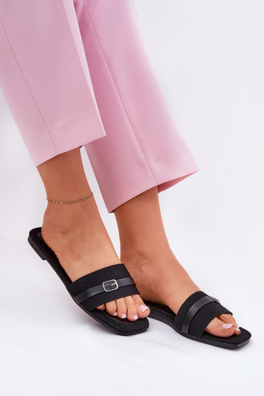 rovná sa Dámske papuče s popruhmi I s prackami čierna Zilina