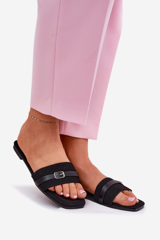 rovná sa Dámske papuče s popruhmi I s prackami čierna Zilina