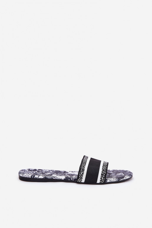 Vzorované rovná sa Dámske papuče čierna Leysi