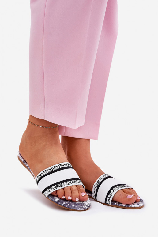 Vzorované rovná sa Dámske papuče biela farba Leysi