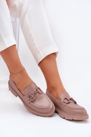 dámske mokasíny Eko Kožené S Ornatem Detalem khaki farby Seftass