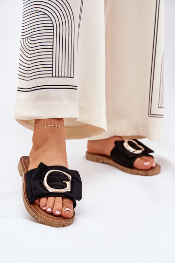 rovná sa Dámske papuče S Ornatem Detalem čierna Nellodra