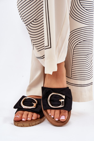 rovná sa Dámske papuče S Ornatem Detalem čierna Nellodra 2