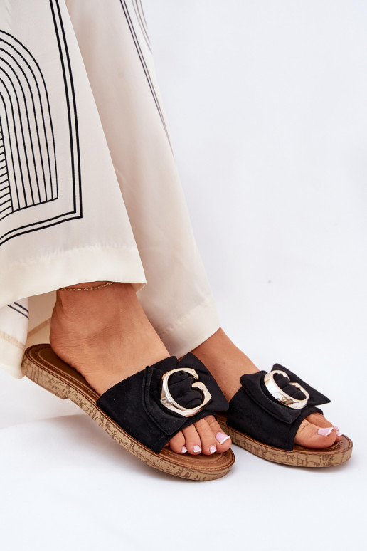 rovná sa Dámske papuče S Ornatem Detalem čierna Nellodra