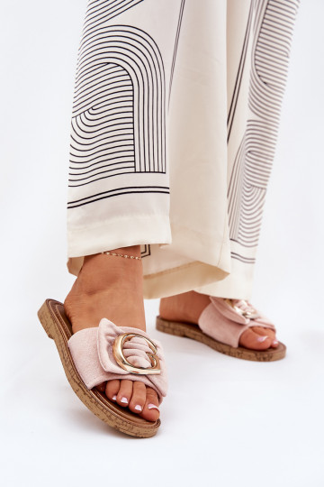 rovná sa Dámske papuče S Ornatem Detalem Ružová Nellodra