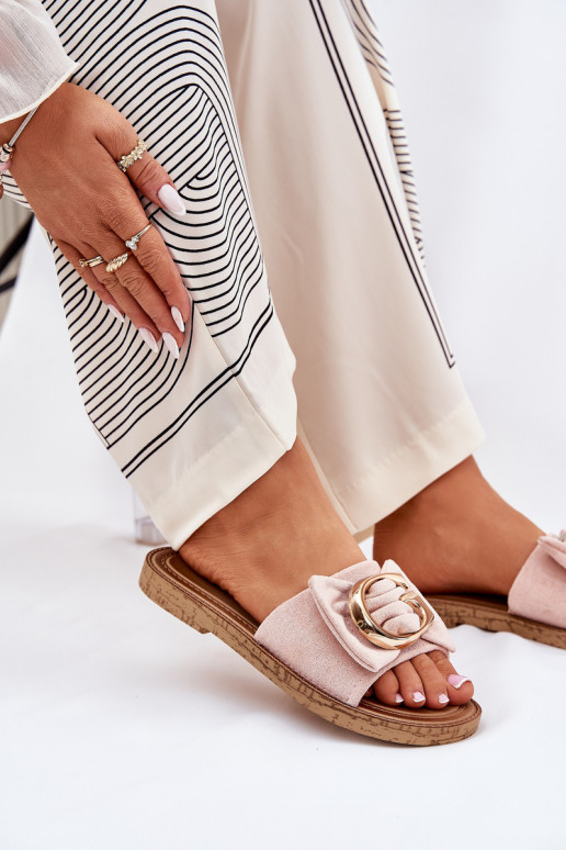 rovná sa Dámske papuče S Ornatem Detalem Ružová Nellodra