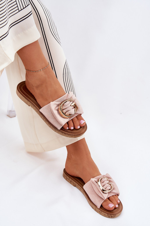 rovná sa Dámske papuče S Ornatem Detalem Ružová Nellodra