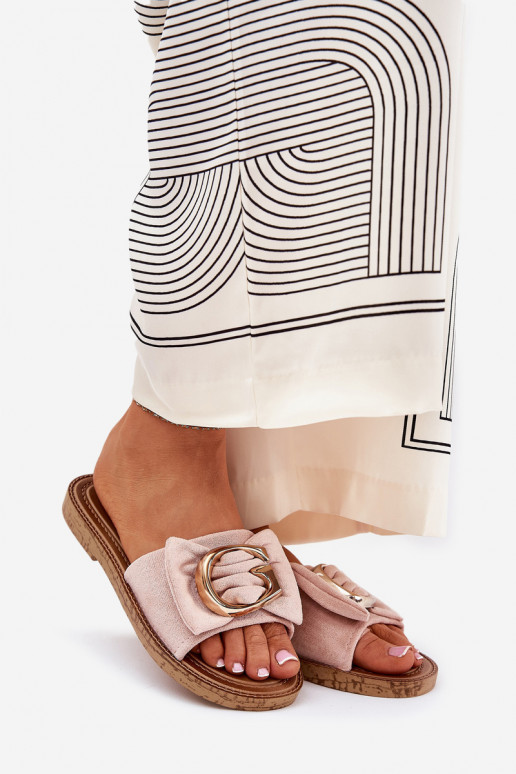 rovná sa Dámske papuče S Ornatem Detalem Ružová Nellodra