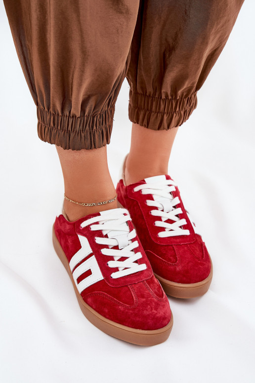 Tenisky model obuvi tenisky zo semišu Vinceza 79517 červená Tenisky model obuvi tenisky zo semišu Vinceza 79517 červená