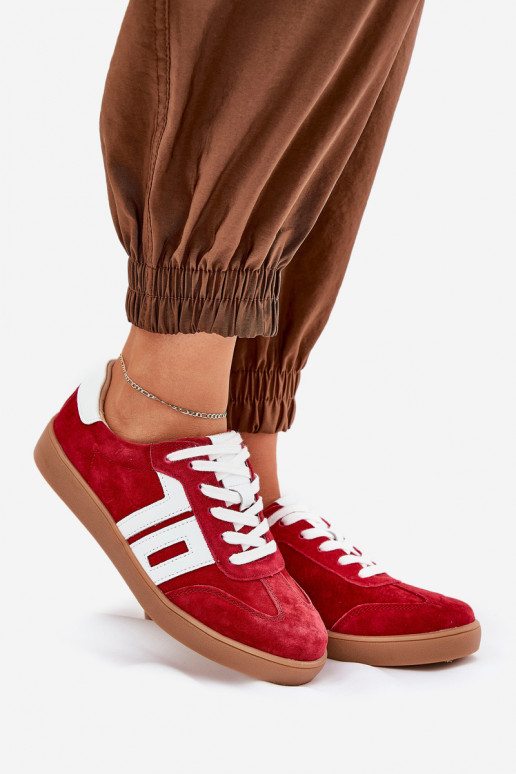 Tenisky model obuvi tenisky zo semišu Vinceza 79517 červená Tenisky model obuvi tenisky zo semišu Vinceza 79517 červená